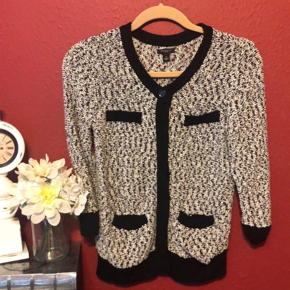 Ann Taylor woven sweater cardigan